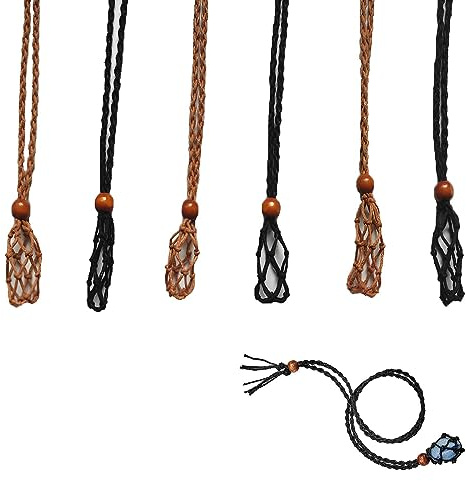 JAWAI 6 Stück Halskette mit Leerem Stein, Verstellbares Kettenseil, Geeignet für DIY Herstellung Verschiedener Halsketten