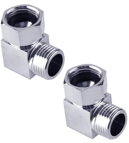 LETAOSK 2 Stück 1/2 x 1/2 Anschluss 90° Winkel Adapter Fitting Connector für Brauseschläuche