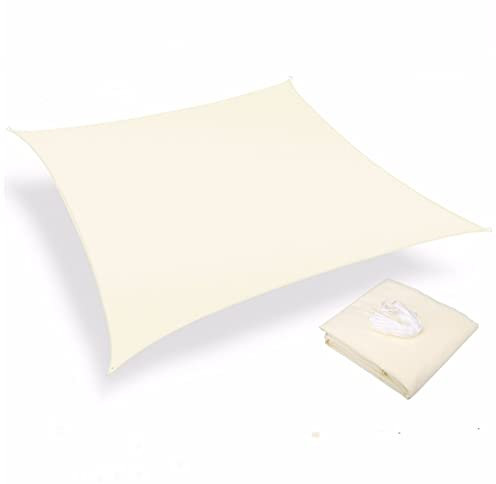 Sonnensegel Rechteckig 3x4m,Sonnensegel Garten, Sonnensegel Wasserdicht Sonnenschutz Balkon Terrasse, Segeltuch Pergola Wasserdicht, 95% UV-Block,Beige Markisen (Color : Off White, Size : 4x5m (13x