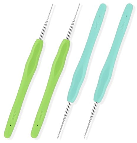 KALIONE Dreadlock-Werkzeuge, Häkelnadeln für Haare, 0,5 mm, 0,75 mm, Dreadlock-Häkelnadel, Häkelnadel, Nadel für Dreads, Zöpfe, Handwerk, 4 Packungen