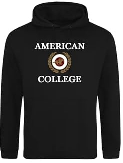 AMERICAN COLLEGE USA Tröja tröja med tryck varma kläder unisex barn pojkar och flickor casual modell ACSCW7 svart 14 år, svart, 14 �r