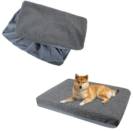 Bezüge für Hundebetten,Ersatz Hundebett Weicher Plüsch Bezug,Wasserdicht Waschbar Abnehmbare Bezug für Haustier Hundekissen (M:91x69x15 cm)