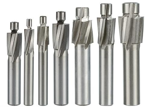7/5 stücke Fräser HSS Senker Schaftfräser M3-M12 Pilot Stoßwerkzeug Senker Schaftfräser CNC Fräser Fräser(Size:7pcs Set)