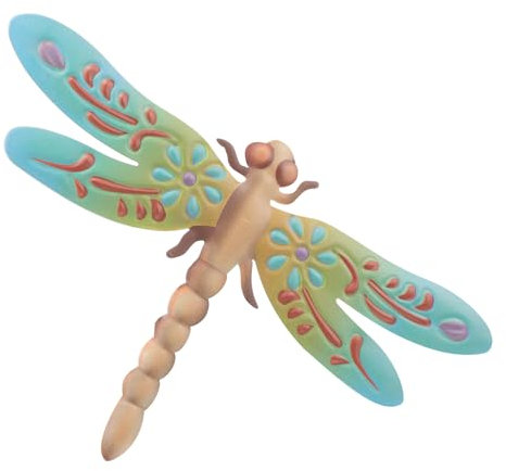 ORFOFE Iron Dragonfly Wall Art Metal Garden Sculpture Outdoor Wall Decor Hanging Ornament Garden Fence Home Dragonfly Statue Patio Decoration