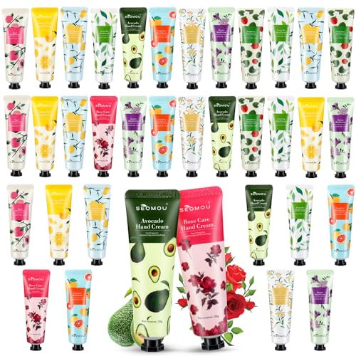 36 Pack Handcreme Damen Geschenkset, Handcreme Set Trockene Rissige Hände Fuß Feuchtigkeitscreme Duft Hand Tag Nachtcreme Körpercreme Muttertag Adventskalender für Frauen Mutter Freundin Frau (1080ml)