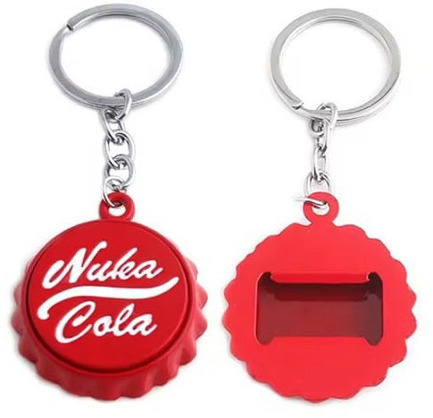 retsamradassaT Fall Out Theme Nuka Cola Bottle Cap Opener Keychain, Standard, Red