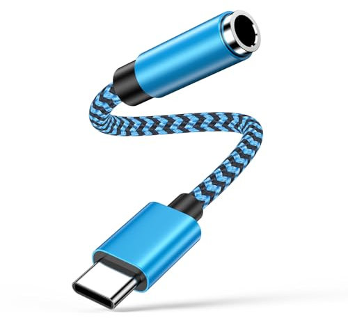 Adattatore jack per cuffie USB C a 3.5mm, adattatore audio USB C a cavo Dongle Aux per Samsung Galaxy S25 S24 S23 S22 S21 S20 Ultra S20 + Nota 20 10 S10 S9 Plus, Pixel 4 3 2 XL, ipad e altro ancora