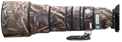 Copriobiettivo per Sony FE 400-800 mm F/6.3-8 G OSS mimetico custodia protettiva per obiettivo fotocamera (colore #erba appassita mimetica - impermeabile) copertura antipioggia