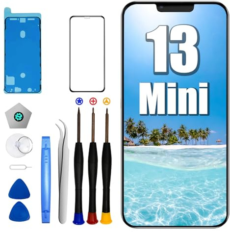 DTD Écran pour iPhone 13 Mini LCD 5.4 de Remplacement FHD Écran Tactile 3D Tactile Digitizer Cadre Montage et réparation kit
