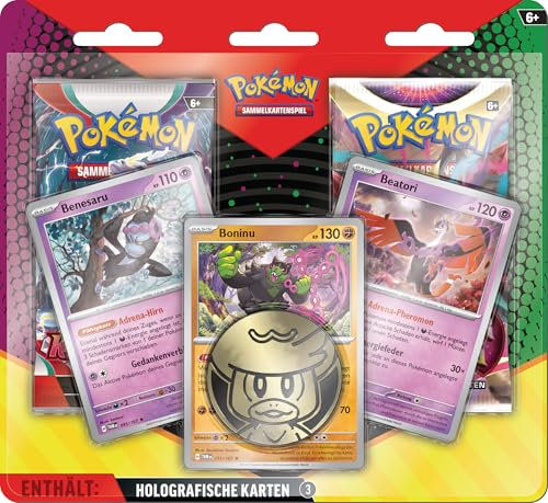 Pokémon-Sammelkartenspiel: Aufgewerteter 2er-Pack-Blister (3 holografische Promokarten & 2 Boosterpacks)