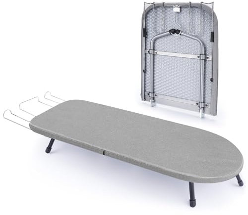 Asse da stiro da tavolo con poggia ferro, mini asse da stiro con pannello in rete metallica con copertura resistente al calore, piccola asse portatile pieghevole per dormitori, appartamenti e viaggi