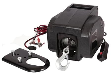 Carrete eléctrico, Cabrestante eléctrico portátil de 3500 lb a 6500 lb, 12 V, for barcos, coches, yates, camiones, barcazas, remolques, herientas manuales, máquina de tracción(50010017A01 3500LB)