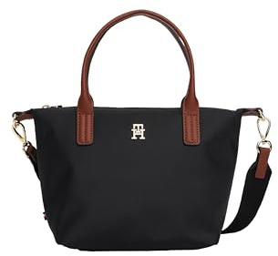Tommy Hilfiger Damen Popette Kleine Abnehmbarem Schultergurt Mini-Tragetasche, Schwarz
