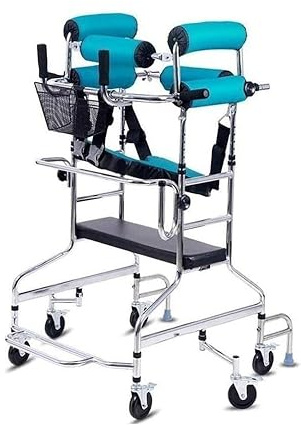 Andador con Ruedas con Asiento, Equipo de Entrenamiento de rehabilitación, Andador para Adultos, bipedestador, Ayuda para Caminar para Personas Mayores y discapacitadas (A) Decoración