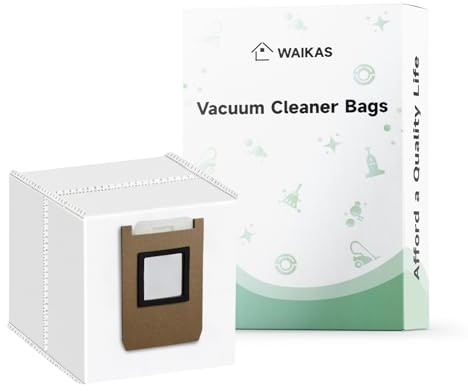 WAIKAS 20 Pièces Sacs à Poussière pour Eufy E25 Omni, E28 Omni, C28 Omni et E20 Robot Aspirateur - Sac Aspirateur Grande Capacité 3L, Jetables - Accessoires