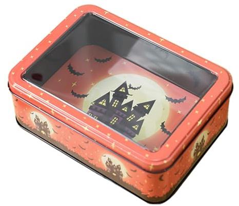 Scatola per biscotti di Halloween Scatola di latta di Halloween Contenitore di latta Vuoto Biscotti Lattine Rettangolo Metallo Stagno Vacanza Vuoto Metallo