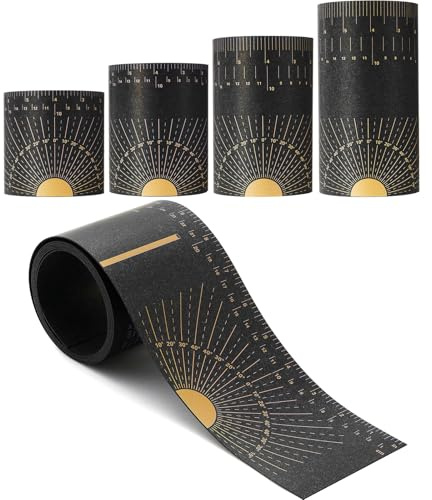 Fiwochic 4 Piece Flexible Pipe Measuring Tool - 4 Sizes Pipe Wrap Around for 1 to 48 Pipes, Fits Curved/Irregular Pipes Industrial-Grade, Portable Ruler for Plumbers & DIY (572 ℉)