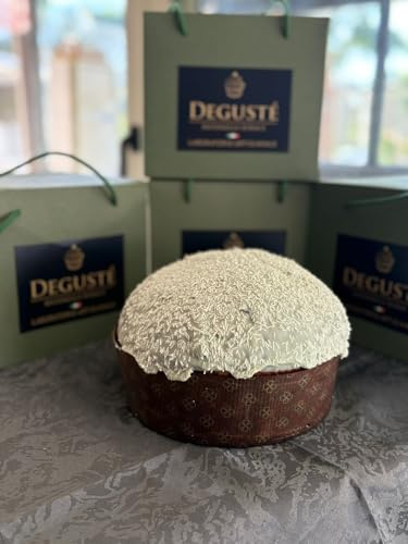 Panettone Artigianale al Bergamotto Degusté – Lievito Madre Vivo – Glassa Bianca Croccante – Canditi Selezionati – Prodotto Tipico Calabrese – Confezione Regalo Elegante