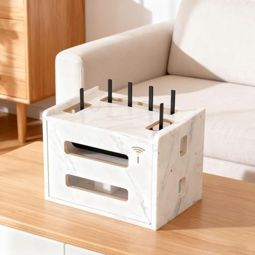 Router Storage Box,Wireless Rack,2 Tiers,Cabinet To Hide And Modem,For Of Wires Living Room(B)