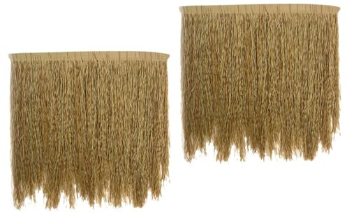 FOMIYES Tetto in Paglia Sintetica 2 Pezzi per Giardino e Cortile, Resistente alle Intemperie, Decorazione Esterni per Padiglioni e Spazi all'Aperto