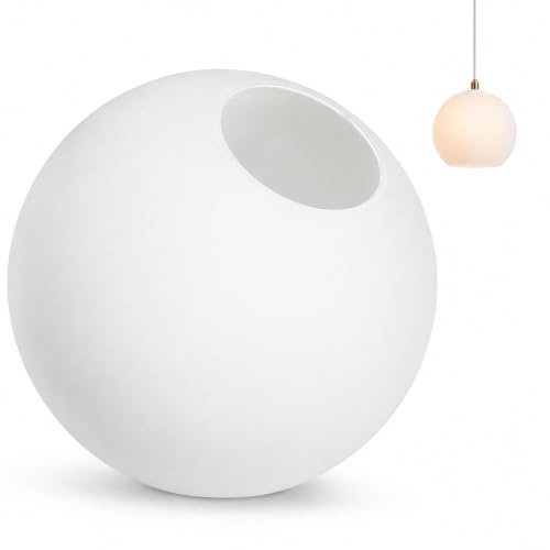 Pantalla Globo de Vidrio Mate 13 cm, Boca 6-7 cm para Lámpara Colgante | Difusión Suave de la Luz, Acabado Opaco Elegante, Fácil de Combinar, para Dormitorio, Oficina, Pasillo y Zona de Lectura