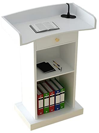 Generico Supporto per podio in Legno con ripiano portaoggetti - Scrivania per relatori da Pavimento per conferenze, Auditorium e chiese - Soluzione Perfetta per presentazioni in pubblico