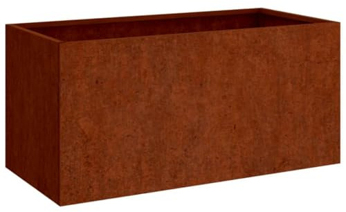 Pflanzkübel aus Cortenstahl 62x30x29 cm, Wetterfester Stahlkübel für Garten, Balkon und Terrasse, 1 Stück, Langlebiges Hochbeet mit Stahlrahmen, Rostschutz, Dekorativer
