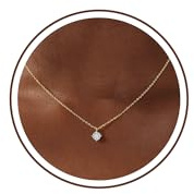 TINGN Kette Gold Farbe Damen 14K Vergoldet Halskette Damen Zarte Klein Rund CZ Anhänger Cubic Zirkonia Choker Ketten Wasserfest Charm Statement Kette Modeschmuck Geschenke