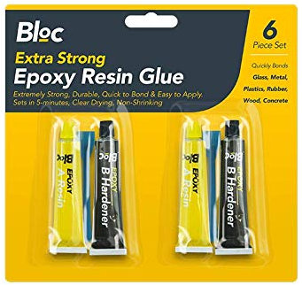 Kit de colle en résine époxy - Lot de 4 super adhérent, durcisseur, métal, plastique, bois