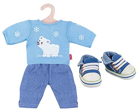 Heless Puppenbekleidungs-Set Eisbär-Outfit mit Sneakers, 3 teilig, Größe 35-45 cm