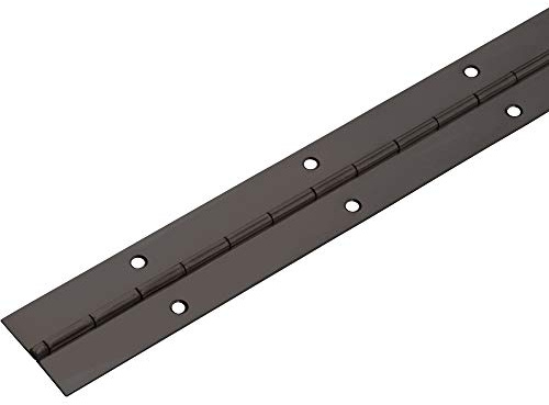 Gedotec Klavierband zum Schrauben | Türband gerollt | Tür-Scharnier Edelstahl Stahl brüniert | Anschraubband 420 x 32 mm | STABILO | Möbelscharnier gebohrt | 1 Stück - Stangenscharnier