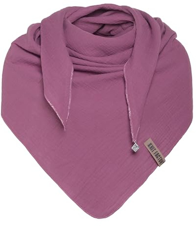Knit Factory - Liv Trekantssjal - Violet - 190x85 cm