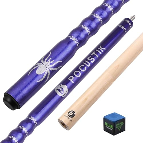 POCUSTIK Billardqueue-Set, 147,3 cm, 2-teilig, professionelle Billardtischqueues, kanadischer Ahorn, ergonomisches Design, Shoot Pool Stick für Männer und Frauen, Lila, 45,7 cm, 48,7 cm, 50,3 cm