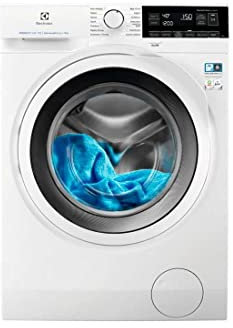 Electrolux EW7F3944LV Lavadora de Libre Instalación, Carga Frontal, 9 Kg / 1400 rpm, Inicio Diferido, Cajón para Pods, Programa Vapor antialergias, Programa Rápido, Panel control LCD, Blanco, Clase A