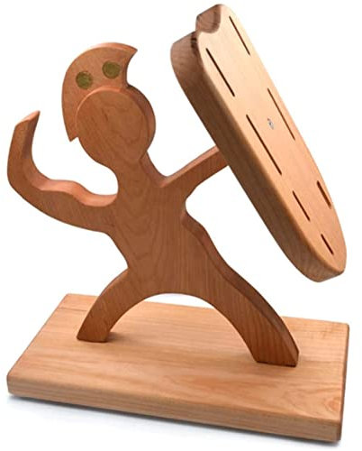 Habiba Messerhalter Messerhalter Naturholz Kreativer Humanoider Messerblock Küche Multifunktionales Lagerregal Messerständer Professionelle Qualität Dauerhaft