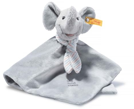 Steiff Kuscheltier My first Steiff Ellie Elefant Schmusetuch, Süßes Stofftier, Jungen, Mädchen & Babys ab 0 Monaten, 26 cm, Hellgrau, 242724