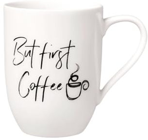 Villeroy & Boch Taza Con Asa Statement But First Coffee 11,5X8X10,5Cm, Porcelana Blanca, 280Ml