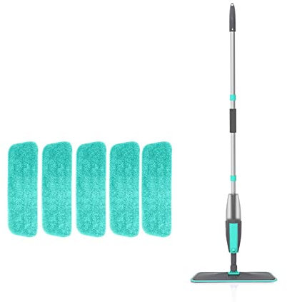 trapeador de vapor Escobas mágicas for limpieza de pisos, escobas con almohadillas de microfibra, rotación de 360 ​​°, fregona plana con pulverizador, escoba for limpiar el hogar, fregona giratoria pa