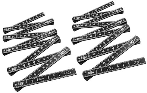 LifCratms 2 x schwarzes ABS-Lineal, 1 m Länge, faltbares Lineal, faltbares Lineal, Holzbearbeitungslineal, metrisches Messwerkzeug