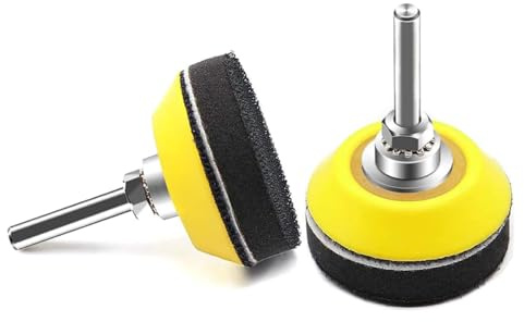 Treki 2pcs Plateaux de Ponçage 50mm Disques Abrasifs Velcro Assiette de Ponçage avec Filetage 1/4 de pouce Plateaux de Polissage Fermeture Auto-agrippante pour Ponceuse Meuleuse d'Angle
