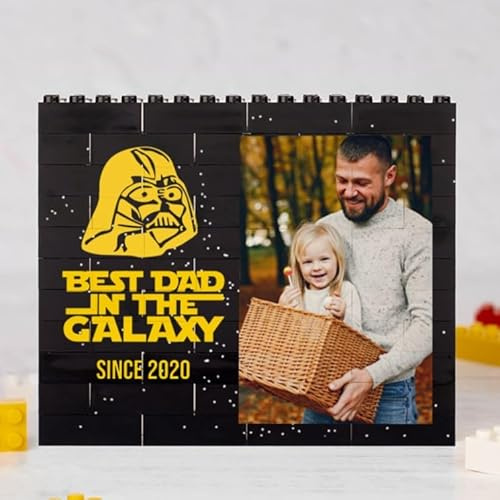 Wanapix | Personalisiertes Klötzchenpuzzle | Kompatibel mit Anderen Steinen | Vatertagsgeschenk | Originelles Geschenk | 49 Teile | 13x11cm | Galaxy