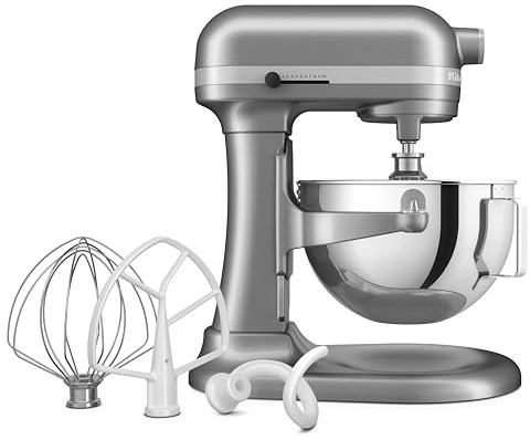 KitchenAid HEAVY DUTY - BATIDORA AMASADORA CON BOL ELEVABLE DE 5,2L - PLATA MOLDEADO 5KSM55SXXECU