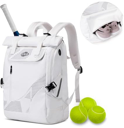 UTIAMIAOGONGO Borsa da Tennis Zaino da Tennis per Donne e Uomini per 2 Racchette con Scomparto per le Scarpe