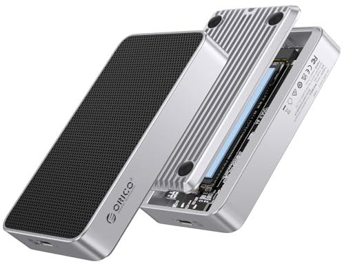 ORICO 80Gbps M.2 NVMe SSD-Gehäuse Dual-Chip Kompatibel fur PCIe Gen 5 Gen 4 SSDs mit Thunderbolt 5/4/3 & USB4/3.2 bis 8TB MacBook Pro M4/M4 Pro and M4 Max, Mac mini M4 (X50PRO)