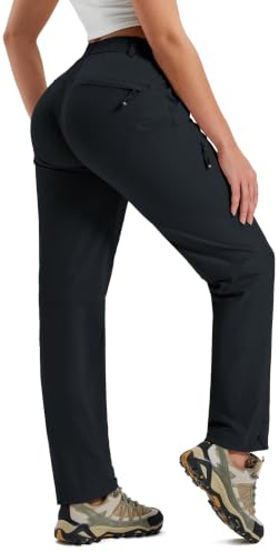 MoFiz Pantalones de Senderismo para Mujer de Secado rápido Pantalones Ligeros de Trekking con Bolsillo Pantalones Transpirables funcionales para Exteriores para Mujer Protección UV (S-2XL)