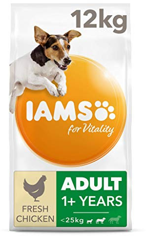Iams Hundefutter trocken mit Huhn - Trockenfutter für Erwachsene Hunde ab 1 Jahr, geeignet für kleine & mittelgroße Hunde, 12 kg