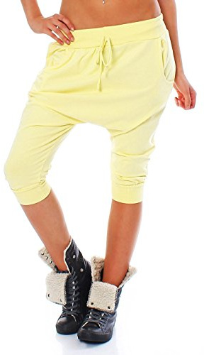 Malito Breve Baggy Pantaloni Harem Pantaloni alla Zuava Estate Yoga 20026 Donna Taglia Unica (Giallo)