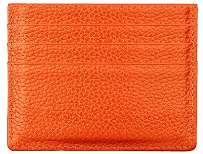Hibate (Orange RFID Schutz Leder Kartenetui für Herren Damen Slim Mini Karten Geldbörse Kreditkartenetui