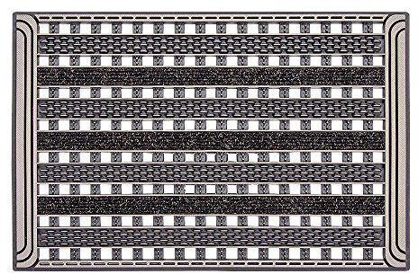 CarFashion Outdoor Fußmatte PUR|GridClean, mit hochwirksamer Textileinlage und Disc-Scraper in robuster Gitter-Rost-Struktur, Bronce, TPE-VC 100% Nachhaltig, Bronze Metallic, 59 x 39 cm, 59 x 39 x cm