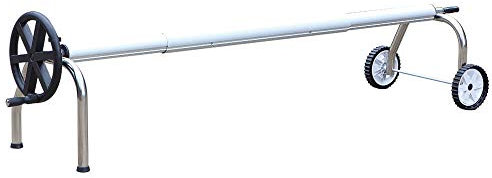 INTERNATIONAL COVER POOL Robuste Teleskop-Aufroller für Poolabdeckung bis 6,50 m Breite mit 80 mm Rohr